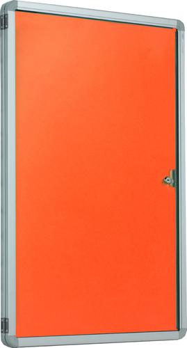 Accents FlameShield Side Hinged Tamperproof Noticeboard - Orange - 600(w)x 900mm(h)