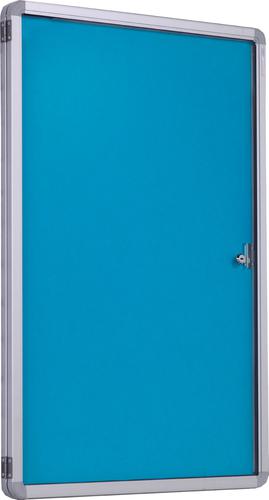 Accents FlameShield Side Hinged Tamperproof Noticeboard - Light Blue - 1200(w) x 1200mm(h)