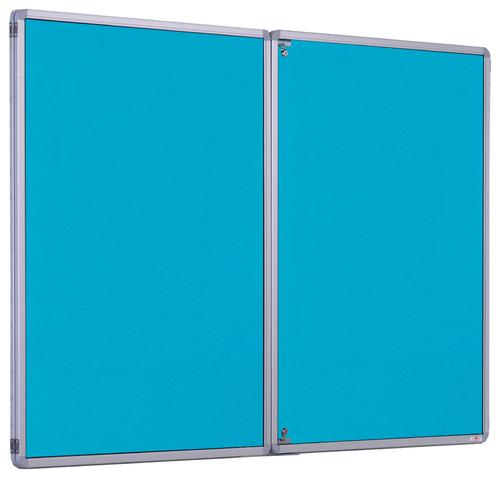Accents FlameShield Side Hinged Tamperproof Noticeboard - Light Blue - 1800(w) x 1200mm(h)