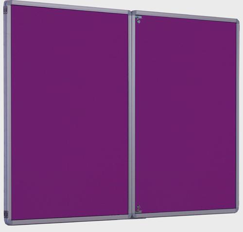 Accents FlameShield Side Hinged Tamperproof Noticeboard - Plum - 1800(w) x 1200mm(h)