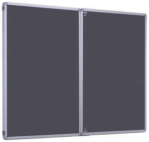 Accents FlameShield Side Hinged Tamperproof Noticeboard - Charcoal - 2400(w) x 1200mm(h)