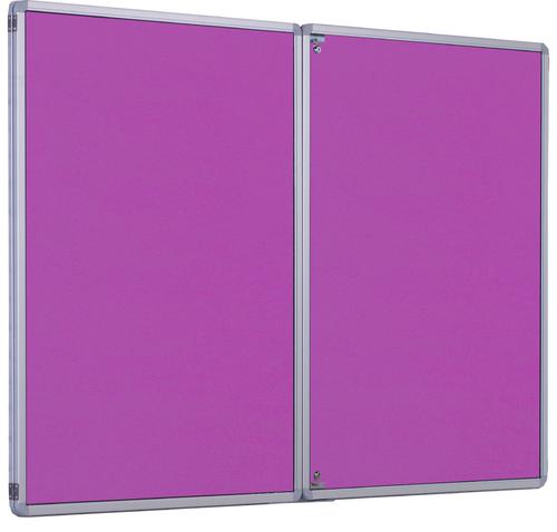 Accents FlameShield Side Hinged Tamperproof Noticeboard - Lavender - 2400(w) x 1200mm(h)