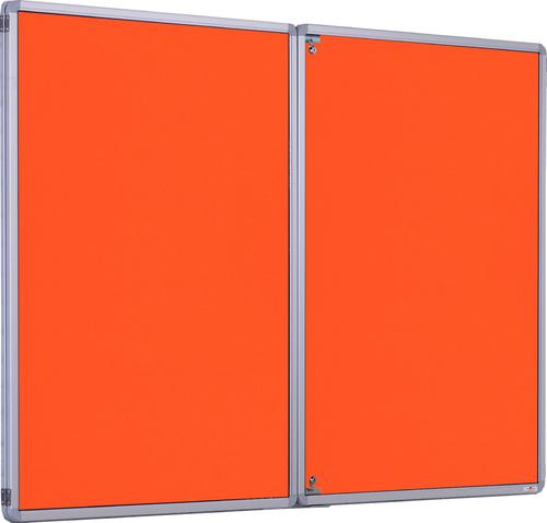 Accents FlameShield Side Hinged Tamperproof Noticeboard - Orange - 2400(w) x 1200mm(h)