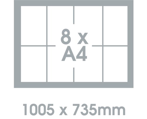Premium FlameShield Internal Showcase - Aluminium Frame - Blue Felt (8xA4)