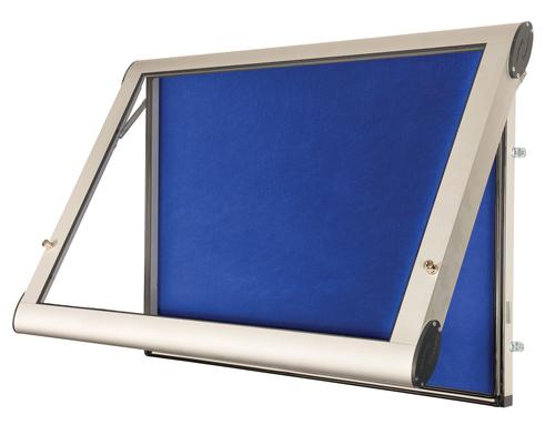 WeatherShield Wall Mounted Outdoor Showcase-Aluminium Frame-Blue Felt(8xA4) 