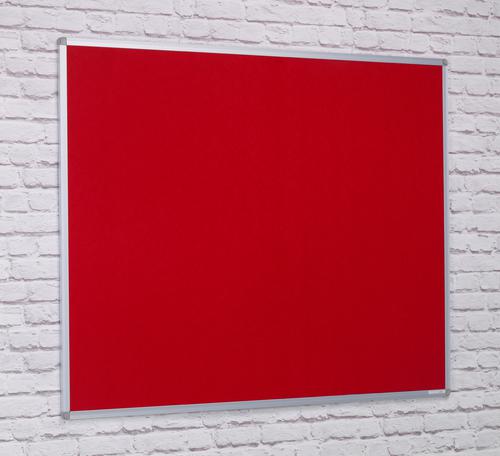 Aluminium Framed Noticeboard - Red - 2400(w) x 1200mm(h)