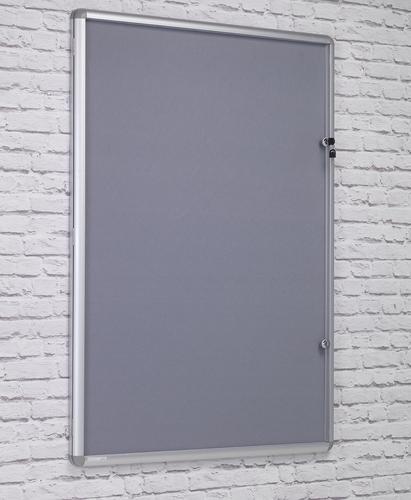 Side Hinged Tamperproof Noticeboard - Grey - 600(w)x 900mm(h)