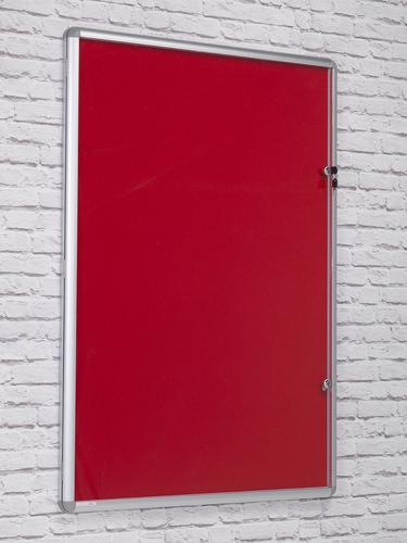 Side Hinged Tamperproof Noticeboard - Red - 1200(w) x 1200mm(h)