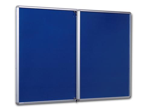 Side Hinged Tamperproof Noticeboard - Blue - 1800(w) x 1200mm(h)