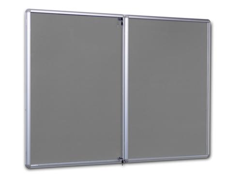 Side Hinged Tamperproof Noticeboard - Grey - 1800(w) x 1200mm(h)