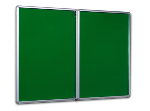 Side Hinged Tamperproof Noticeboard - Green - 2400(w) x 1200mm(h)