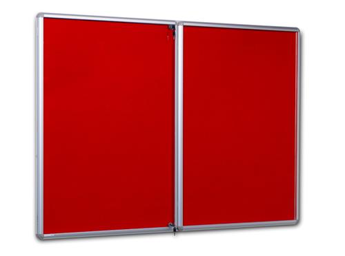 Side Hinged Tamperproof Noticeboard - Red - 2400(w) x 1200mm(h)