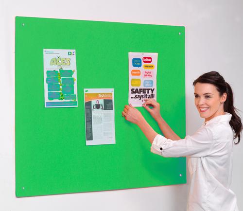 Make a bold statement with the Accents noticeboard range. The impressive colours bring a modern feel and fresh look to any office or education environment.This unframed design allows multiple boards to be butted together to form larger display surfaces as required.  