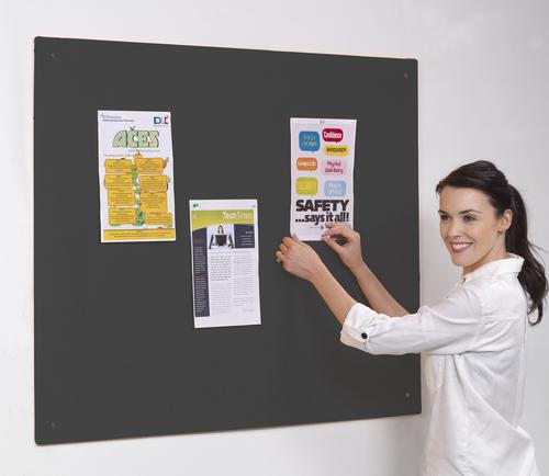 Make a bold statement with the Accents noticeboard range. The impressive colours bring a modern feel and fresh look to any office or education environment.This unframed design allows multiple boards to be butted together to form larger display surfaces as required.  
