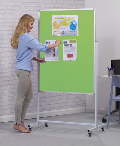 Accents Mobile Noticeboard Portrait - Light Green - Portrait - 1200(w) x 1500mm(h)