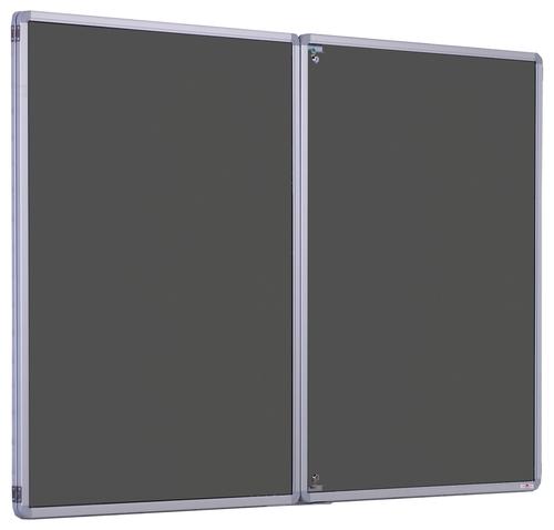 Accents Side Hinged Tamperproof Noticeboard - Charcoal - 1800(w) x 1200mm(h)