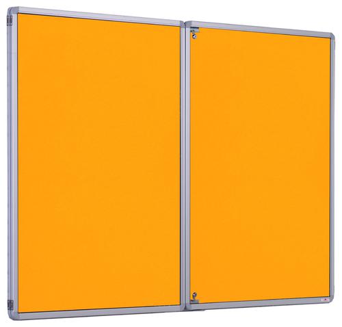 Make a bold statement with the Accents noticeboard range. The impressive colours bring a modern feel and fresh look to any office or education environment.This tamperproof design protect notices and information from removal or damage, whilst on display.  The clear plastic doors are virtually shatterproof and hinged to the side. Single door models can be fitted portrait or landscape, whilst double door models are suitable for landscape only.