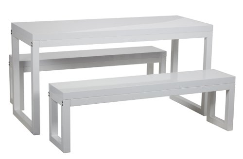 Cube Set (Table & 2 x Benches) - White