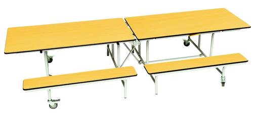 The Mobile Folding Bench is a flexible dining solution which is ideal for busy lunch halls/cafeterias.  Each bench unit can accommodate between twelve and sixteen children, and after use, the unit is easy to fold and store.  