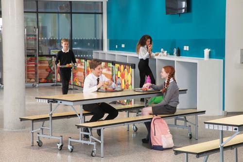 Versatile in design, the Convertible Bench is effectively three benches in one.  Ideal for auditorium style seating, it can also be used converted to a classroom table and then, by joining two units together, is perfect for dining use.   