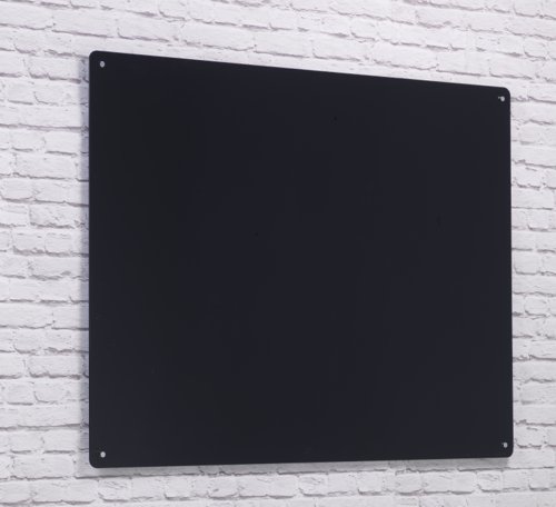 Wall Mounted Magnetic Glass Writing Board - Black - 1200(w) x 1200mm(h)