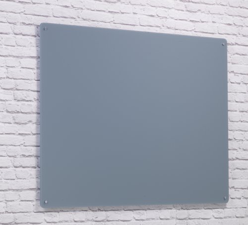 Wall Mounted Magnetic Glass Writing Board - Grey - 1200(w) x 1200mm(h)