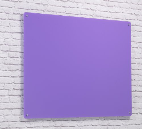 Wall Mounted Magnetic Glass Writing Board - Lilac - 1200(w) x 1200mm(h)