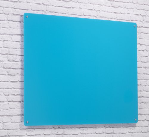 Wall Mounted Magnetic Glass Writing Board - Sky - 1200(w) x 1200mm(h)