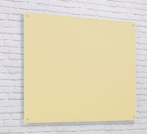 Wall Mounted Magnetic Glass Writing Board - Cream - 1500(w) x 1200mm(h)