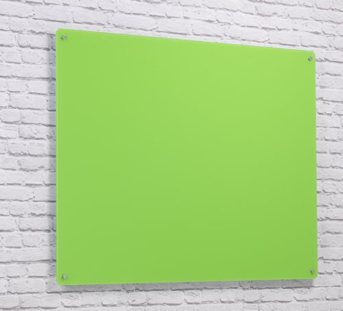 Wall Mounted Magnetic Glass Writing Board - Lime - 900(w) x 600mm(h)