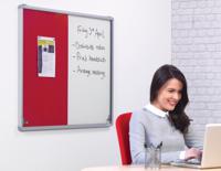 Tamperproof Combination Felt / Non-Magnetic Dry-Wipe Noticeboard - Red - 1200(w) x 1200mm(h)
