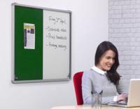 Tamperproof Combination Felt / Non-Magnetic Dry-Wipe Noticeboard - Green - 2400(w) x 1200mm(h)