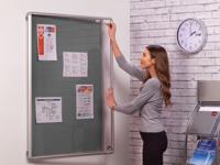 SmartShield Tamperproof Noticeboard - Aluminium Frame - Grey - 900(w) x 1200mm(h)