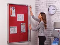 SmartShield Tamperproof Noticeboard - Aluminium Frame - Red - 900(w) x 1200mm(h)