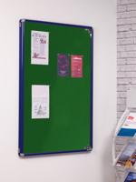 SmartShield Tamperproof Noticeboard - Blue Frame - Green - 900(w) x 1200mm(h)