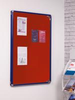 SmartShield Tamperproof Noticeboard - Blue Frame - Red - 900(w) x 1200mm(h)