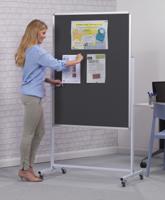 Accents Mobile Noticeboard Portrait - Charcoal - Portrait - 900(w) x 1200mm(h)
