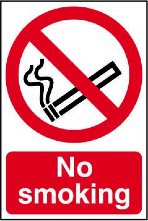 Self adhesive semi-rigid PVC No Smoking Sign (200 x 300mm). Easy to fix; simply peel off the backing and apply to a clean dry surface.