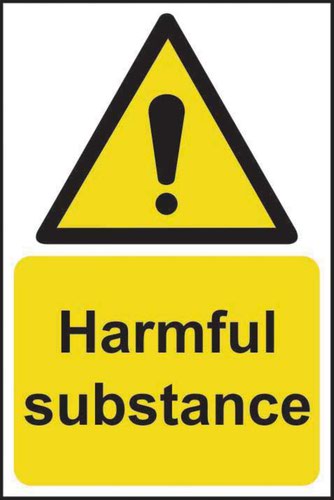 Harmful Substance’ Sign; Rigid 1mm PVC Board (200mm x 300mm)