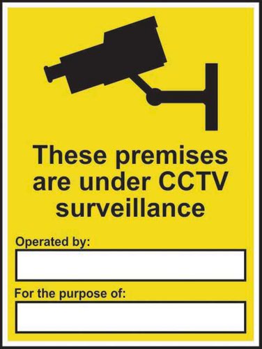 'These Premises Are Under CCTV Surveillance' sign is a 300mm x 400mm hazard warning sign made from self-adhesive vinyl making it easy to apply to a clean dry surface. All our signs conform to the BS EN ISO 7010 regulation, ensuring that all graphical safety symbols are consistent and compliant.