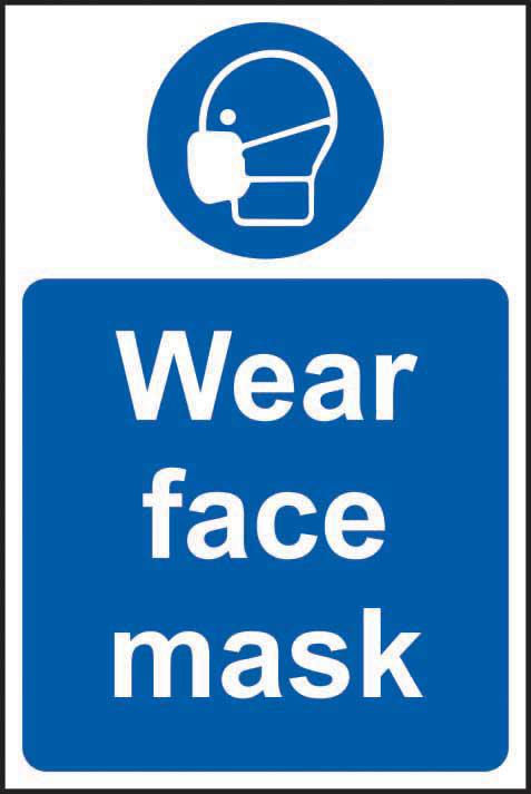 Mandatory Self-Adhesive Vinyl Sign (400 x 600mm) - Wear Face Mask