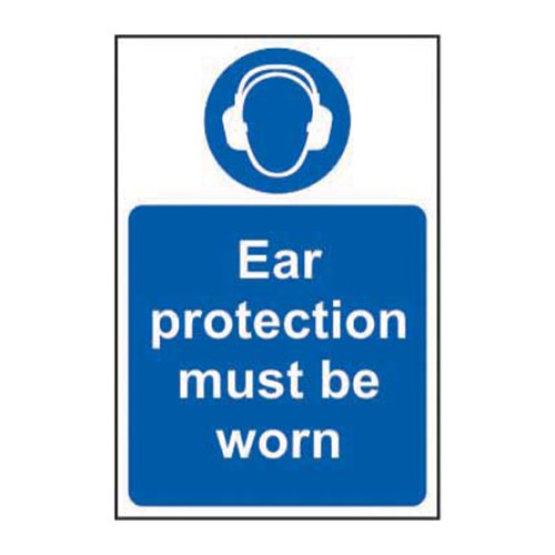 Ear Protection Must Be Worn' Sign is a 200mm x 300mm mandatory sign made from non-adhesive Rigid 1mm PVC Board. All our signs conform to the BS EN ISO 7010 regulation, ensuring that all graphical safety symbols are consistent and compliant.