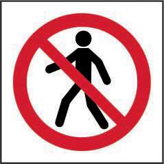 Prohibition Rigid PVC Sign (100 x 100mm) - No Thoroughfare Symbol