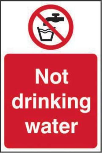 Not Drinking Water’ Sign; Self-Adhesive Vinyl (200mm x 300mm)