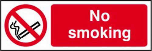 Self-adhesive vinyl No Smoking sign (300 x 100mm). Easy to use; simply peel off the backing and apply to a clean dry surface.