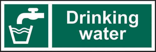 Drinking Water’ Sign; Non Adhesive Rigid 1mm PVC Board (300mm x 100mm)