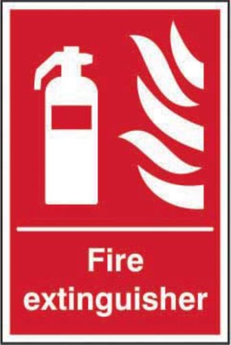 'Fire Extinguisher'  is a 200mm x 300mm fire safety sign. This sign is made from non-adhesive Rigid 1mm PVC Board. All our signs conform to the BS EN ISO7010 regulation, ensuring that all graphical safety symbols are consistent and compliant.