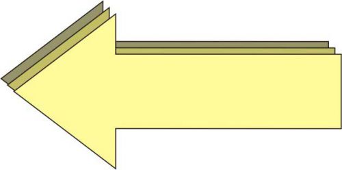 Photoluminescent Anti-Slip Floor Marking - Arrow Shape with a strong adhesive backing and a tough anti-slip laminated face. Size 65 x 55mm.