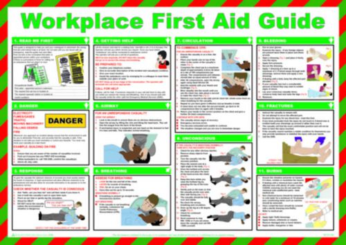 Buy Workplace First Aid Guide Safety Poster (590 X 420mm) Made From ...