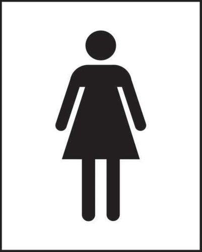 Female Symbol’ Sign; Non-Adhesive Rigid 1mm PVC Board; (200mm x 250mm)